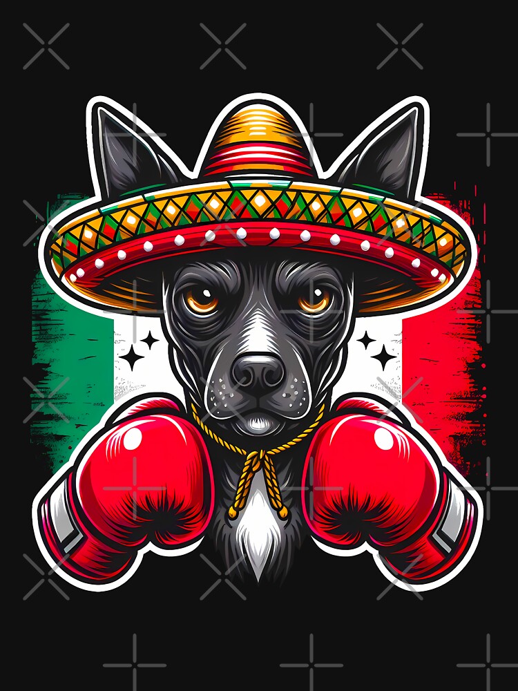 Imagen 7 de 7, Camiseta esencial con la obra Divertido Boxeo Papá Xolo Perro Boxer Deporte Idea de regalo del Día del Padre Mexicano, diseñada y vendida por JUSTBEELEGANT.