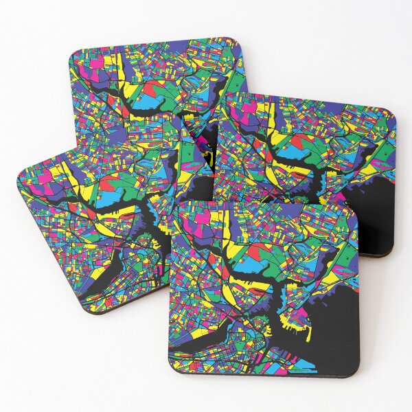 Item preview, Boston City Map - Colorful Abstract Art Print designed and sold by Stadify.