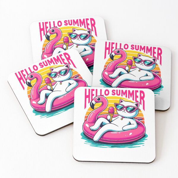 Item preview, Hello summer v2 - Funny Summer Cat designed and sold by Kidzz.