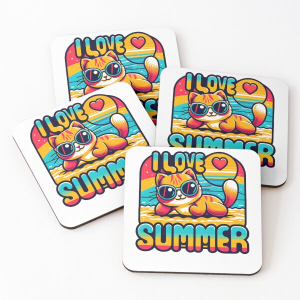 Item preview, I love summer - Funny Summer Cat designed and sold by Kidzz.