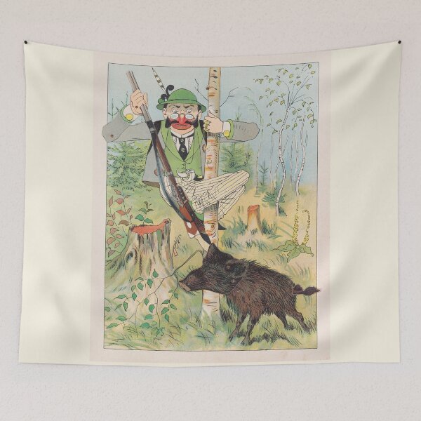 Item preview, Τhe hunter and the wild boar Vintage illustration designed and sold by Lacasadellora.