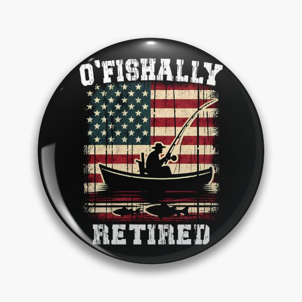 Item preview,  O'Fishally Retired Grandpa Funny Dad Fisherman Father's Day 4th of July USA Flag Gift for him designed and sold by JUSTBEELEGANT.