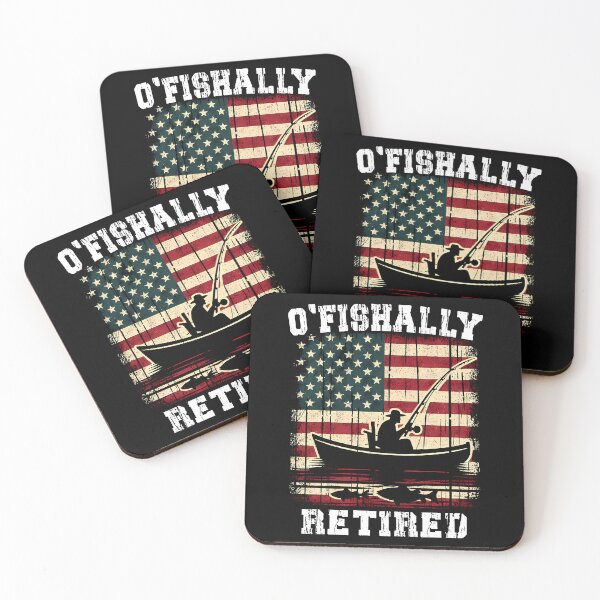 Item preview,  O'Fishally Retired Grandpa Funny Dad Fisherman Father's Day 4th of July USA Flag Gift for him designed and sold by JUSTBEELEGANT.