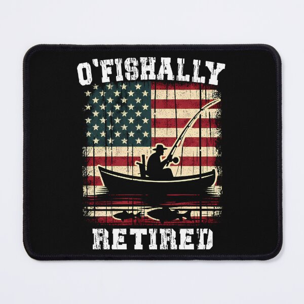 Item preview, O'Fishally Retired Grandpa Funny Dad Fisherman Father's Day 4th of July USA Flag Gift for him designed and sold by JUSTBEELEGANT.