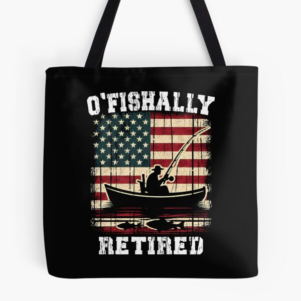 Item preview,  O'Fishally Retired Grandpa Funny Dad Fisherman Father's Day 4th of July USA Flag Gift for him designed and sold by JUSTBEELEGANT.