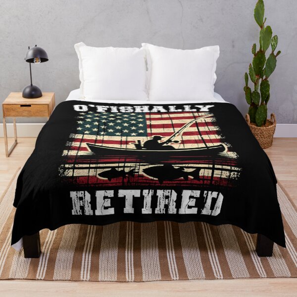 Item preview, O'Fishally Retired Grandpa Funny Dad Fisherman Father's Day 4th of July USA Flag Gift for him designed and sold by JUSTBEELEGANT.