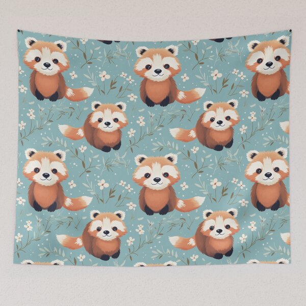 Item preview, Cartoon style seamless red panda in color water for pet product. designed and sold by Whiteblueshop.