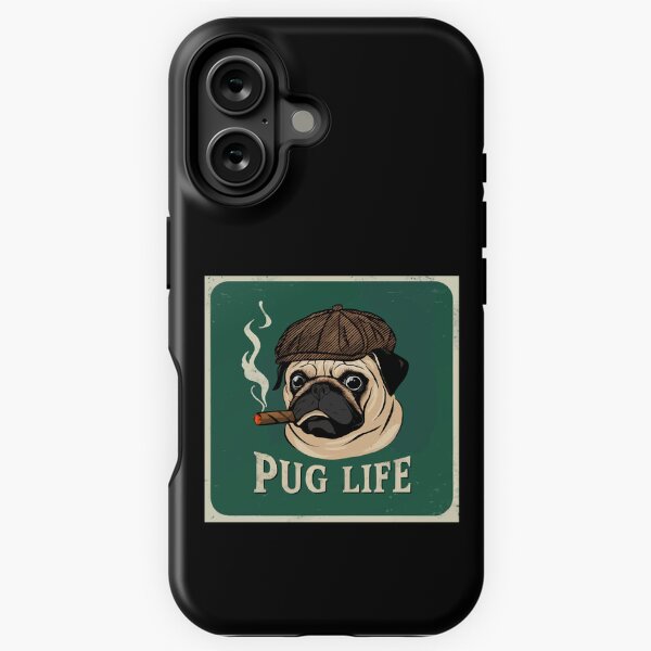 Vista previa del artículo con la obra «Vida Pug», diseñado y vendido por Angry Swan Designs.