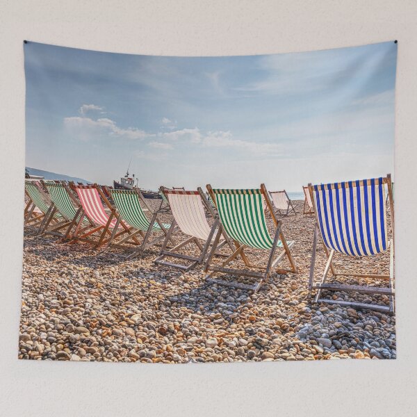 Item preview, Deckchairs On Beer beach, Devon, England designed and sold by Paul Thompson Photography.