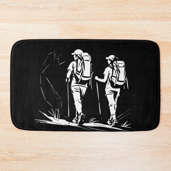 Item preview, Abstract drawing of a young couple hiking designed and sold by Pixevol.
