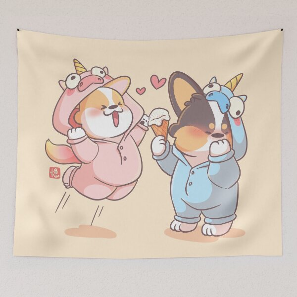 Item preview, Magical Corgi Unicorn Icecream Couple designed and sold by XEENYEE.