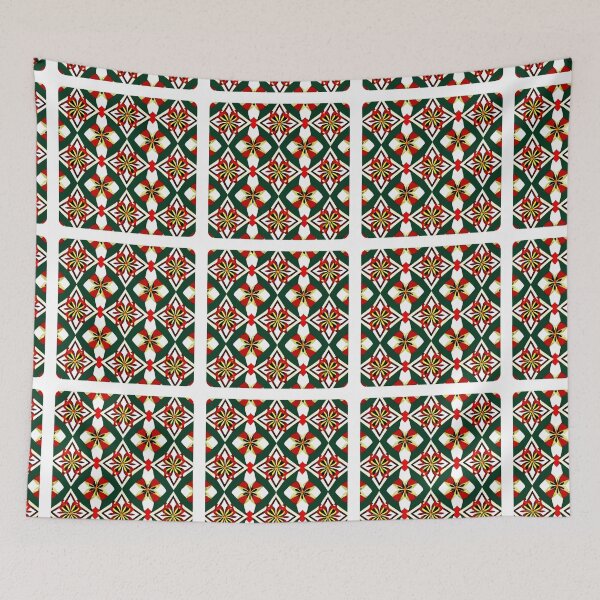 Item preview, Emerald Mosaic: A Festive Geometric Bloom designed and sold by Highlandkings.
