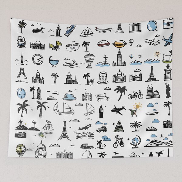 Item preview, Travel and Monuments Pattern designed and sold by SweetMagicDream.