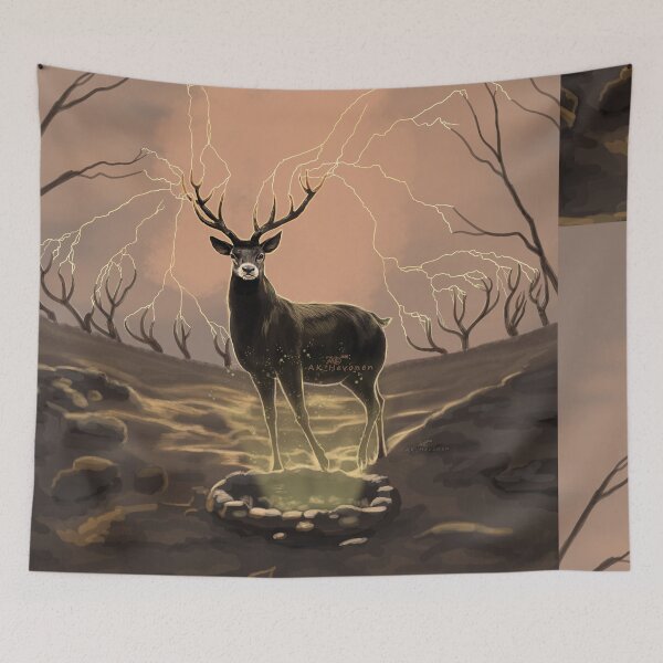 Item preview, Miracle Stag Painting designed and sold by AK-Hevonen.