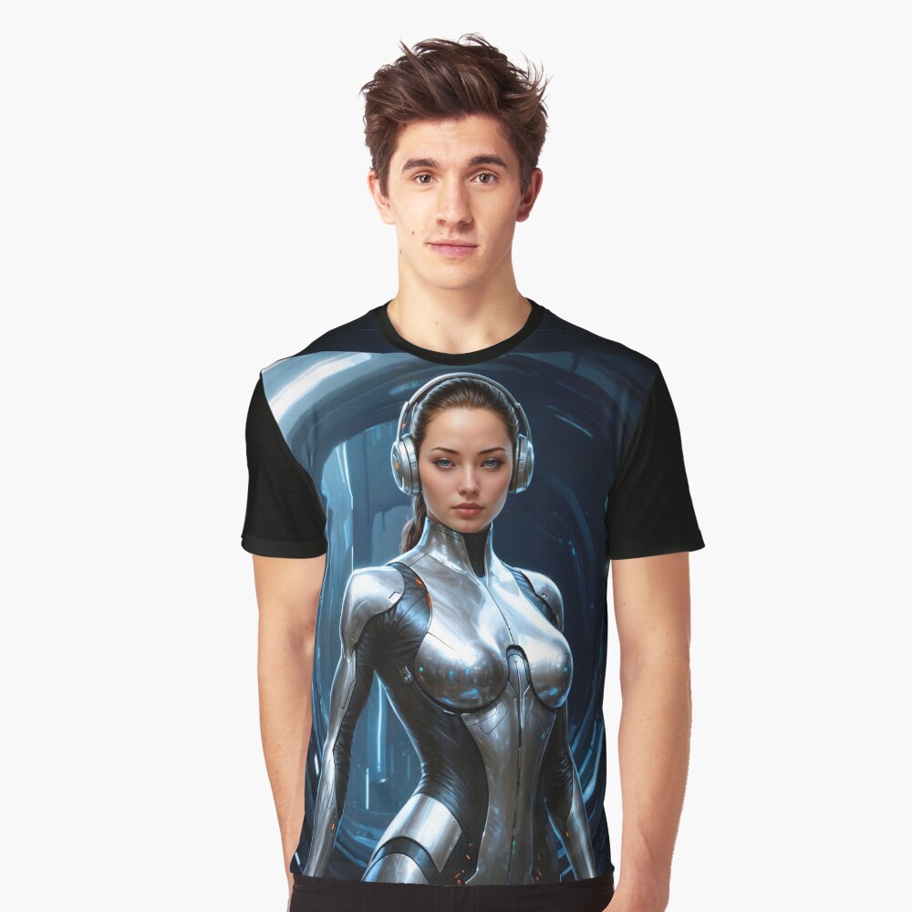 Intelligence Officer 1859137 Assigned To Delum Cruiser Beautiful AI Concept Art by Xzendor7 Decorative Sci-Fi Portrait Graphic T-Shirts