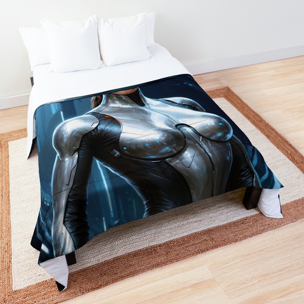 Intelligence Officer 1859137 Assigned To Delum Cruiser Beautiful AI Concept Art by Xzendor7 Decorative Sci-Fi Portrait Comforter
