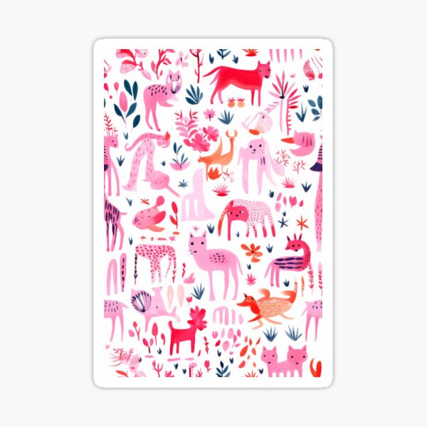 Happy Pink 01 - Midjourney art Sticker