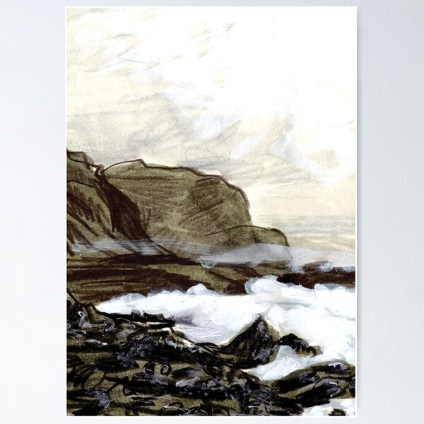 Item preview, Stormy sea coastal landscape designed and sold by By Kelly Attenborough.