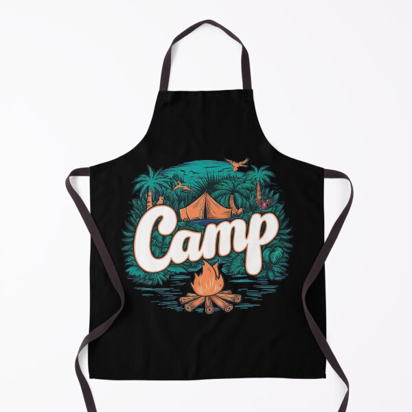 Item preview, A colorful campsite with a bonfire and a tent designed and sold by desinganddecor.