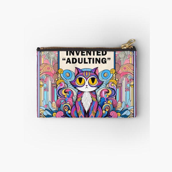 Item preview, Whoever invented adulting did not have my consent - cartoon psychedelic cat designed and sold by deepglitchart.