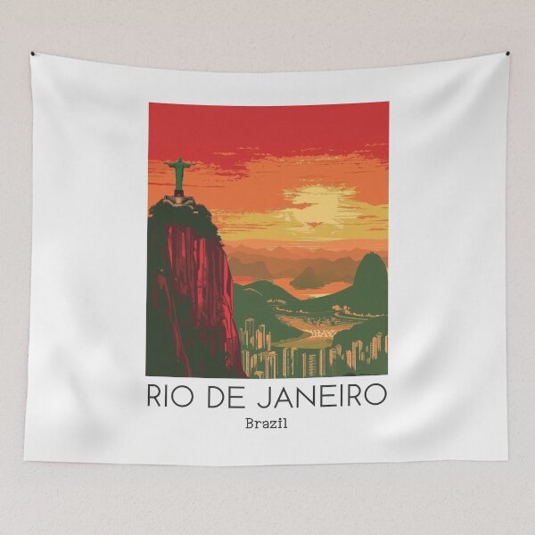 Item preview, A Vintage Travel Illustration of Rio de Janeiro - Brazil designed and sold by GoodOldVintage.