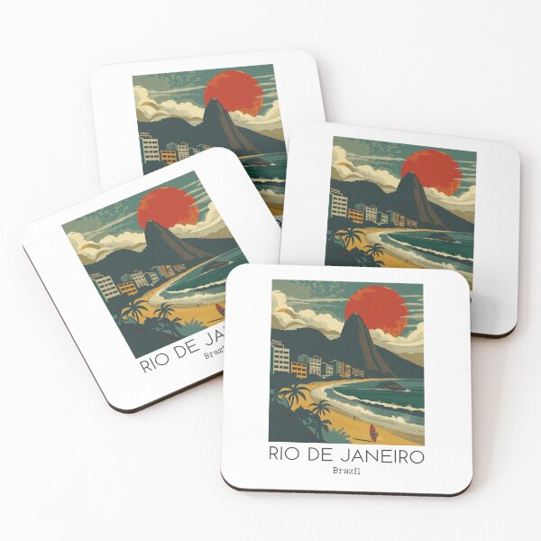 Item preview, A Vintage Travel Illustration of Rio de Janeiro - Brazil designed and sold by GoodOldVintage.