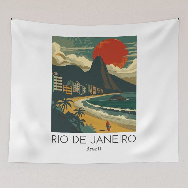 Item preview, A Vintage Travel Illustration of Rio de Janeiro - Brazil designed and sold by GoodOldVintage.