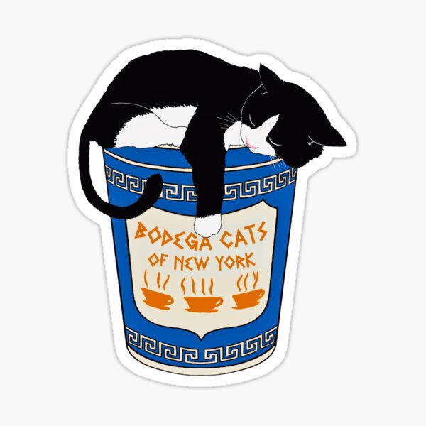 Item preview, New York Coffee Cat Sticker designed and sold by Bodega Cats  of New York.