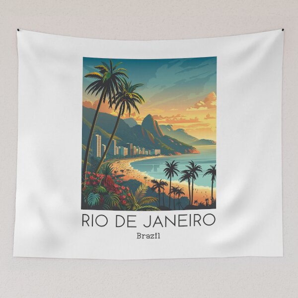 Item preview, A Vintage Travel Illustration of Rio de Janeiro - Brazil designed and sold by GoodOldVintage.