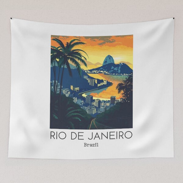 Item preview, A Vintage Travel Illustration of Rio de Janeiro - Brazil designed and sold by GoodOldVintage.