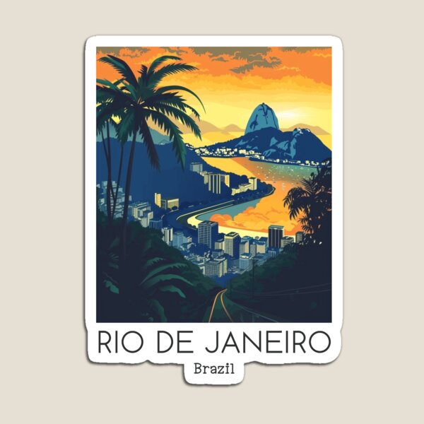 Artikel-Vorschau von Eine Vintage Reiseillustration von Rio de Janeiro - Brasilien, designt und verkauft von GoodOldVintage.