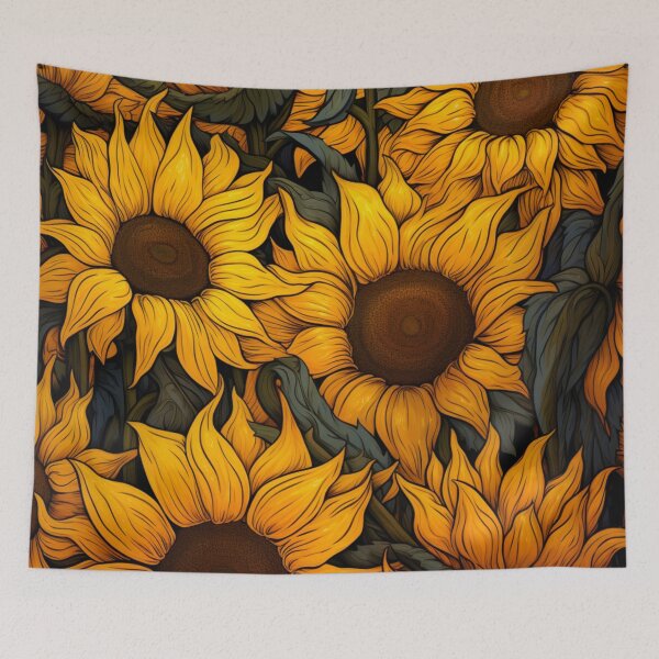 Item preview, Sunflowers Wallpaper designed and sold by whitecat23.
