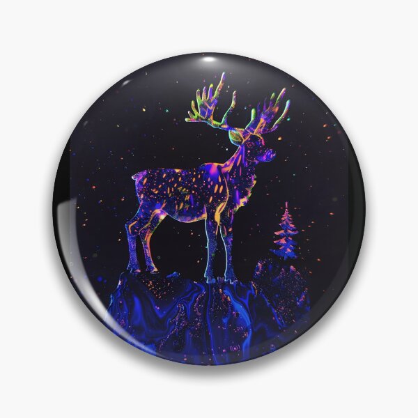 Item preview, “Celestial Radiance: Majestic Deer under the Neon Constellation” designed and sold by Art-Vortex-fr.