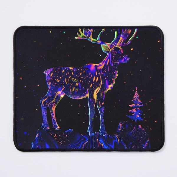 Item preview, “Celestial Radiance: Majestic Deer under the Neon Constellation” designed and sold by Art-Vortex-fr.