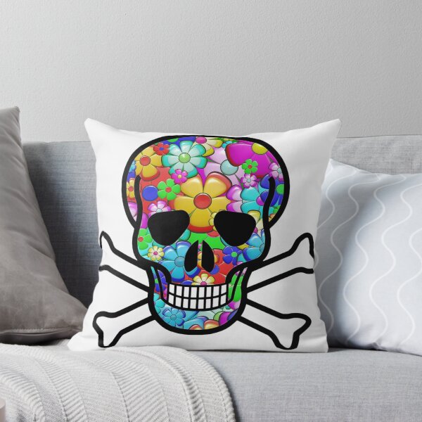 Item preview, Skull Print - Colourful Flowers designed and sold by CheeseMan01.