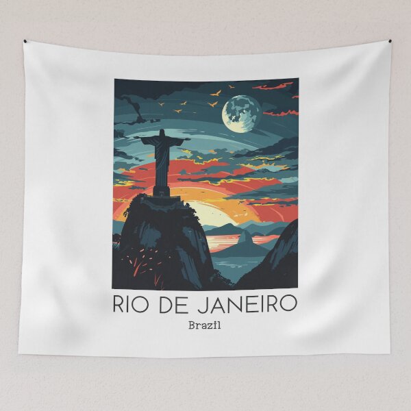 Item preview, A Vintage Travel Illustration of Rio de Janeiro - Brazil designed and sold by GoodOldVintage.