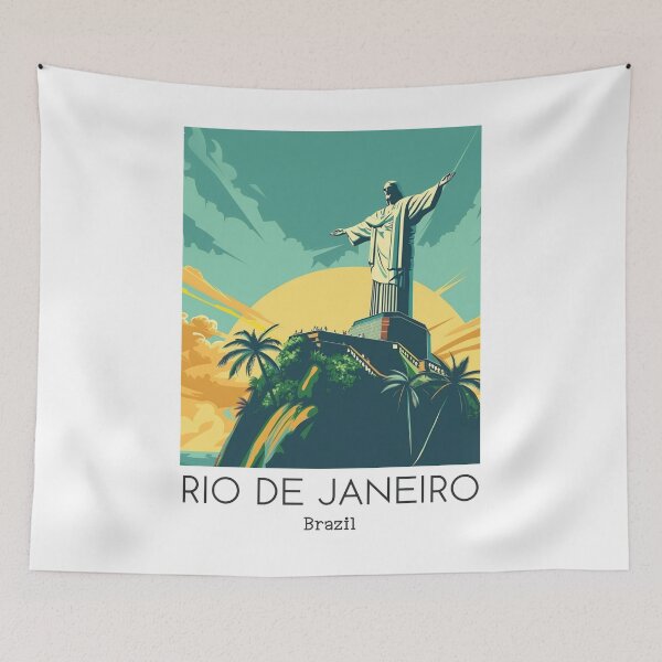 Item preview, A Vintage Travel Illustration of Rio de Janeiro - Brazil designed and sold by GoodOldVintage.