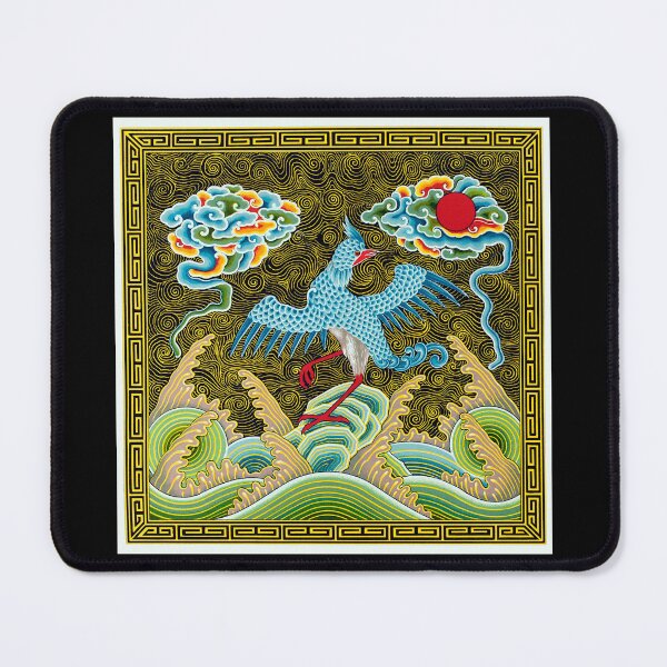 Item preview, Blue Bird Colorful Clouds Sun Chinese Ornamental Design 1800s designed and sold by RocketshipRetro.