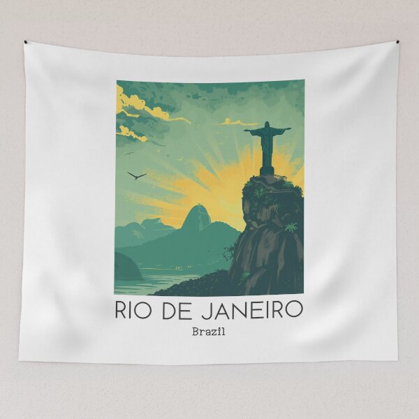 Item preview, A Vintage Travel Illustration of Rio de Janeiro - Brazil designed and sold by GoodOldVintage.