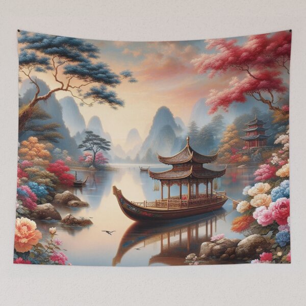 Item preview, Oriental Chinese Floral Landscape  designed and sold by DeeCeeFashion.