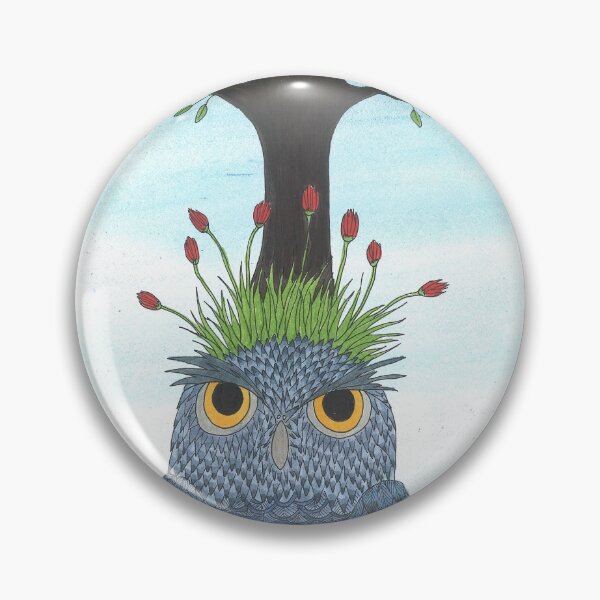 Item preview, Owl Growing Red Flowers & Beech Tree   designed and sold by KakiDimock.