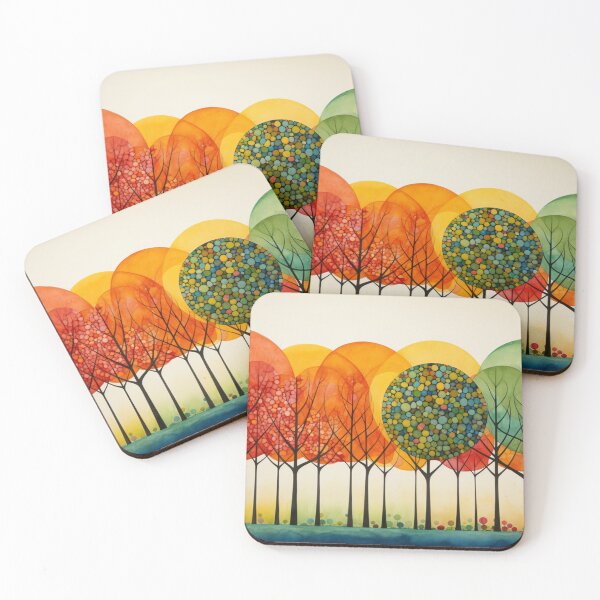 Item preview, A Row of Colourful Trees designed and sold by whitecat23.