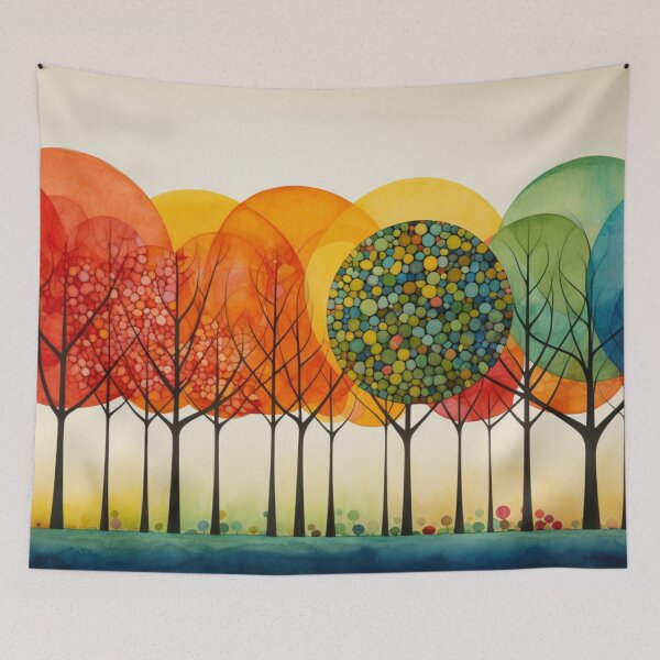 Item preview, A Row of Colourful Trees designed and sold by whitecat23.