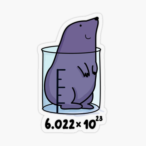 "Chemistry Mole Animal Pun" Sticker by punnybone Redbubble