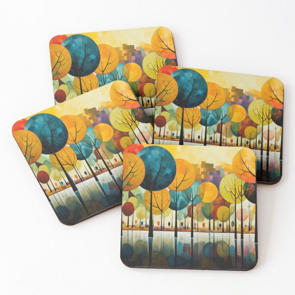 Item preview, A Row of Colourful Trees Next to Water designed and sold by whitecat23.