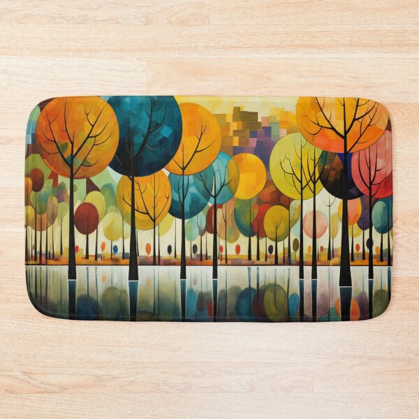 Item preview, A Row of Colourful Trees Next to Water designed and sold by whitecat23.