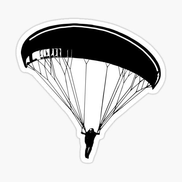Silhouette vector of a Paragliding wing in flight open leading edge Sticker
