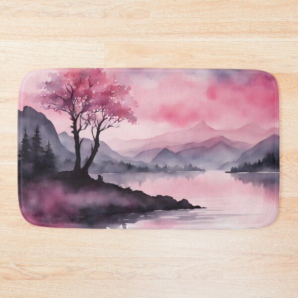 Item preview, Pink Silhouette Lake View designed and sold by CalmnessbyChoice.