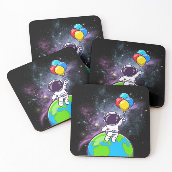 Item preview, Astronaut floating with Balloons designed and sold by RedPumpFlash.
