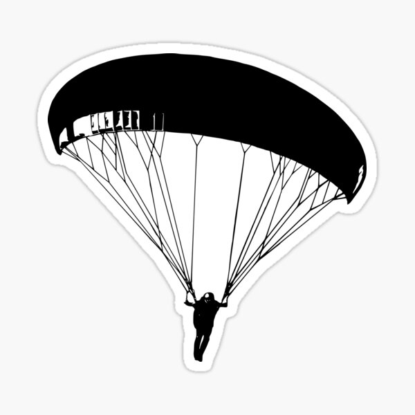 Silhouette vector of a Paragliding wing in flight Sticker